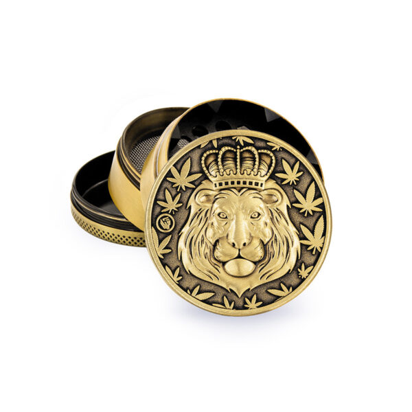 Młynek do ziół FIRE-FLOW Rasta Lion 50mm Gold