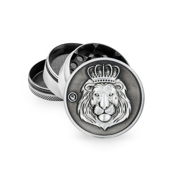 Młynek do ziół FIRE-FLOW Rasta Lion 50mm Silver