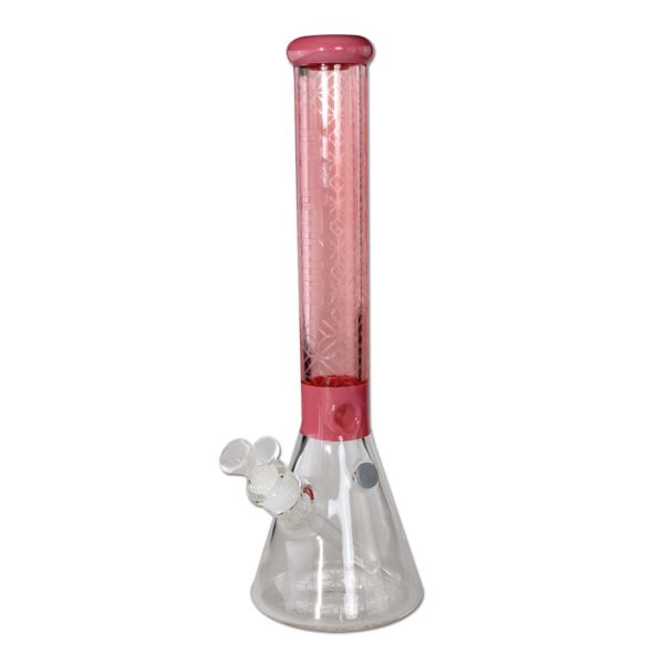 Bongo szklane lodowe Blaze Glass Sandblast Pink 41cm