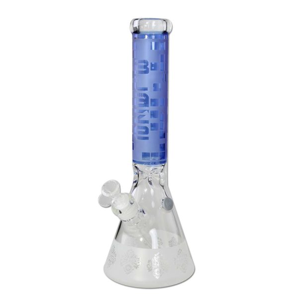 Bongo szklane lodowe Blaze Glass Sandblazer Blue 38cm