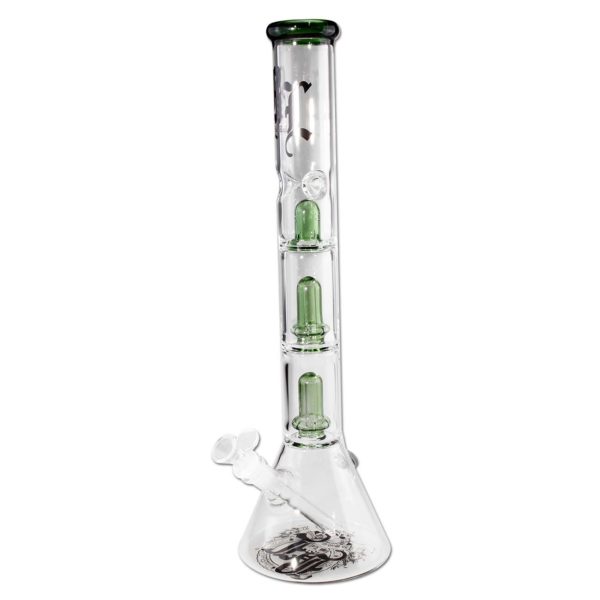 Bongo szklane lodowe Black Leaf Beaker Ice Bong Green 47cm