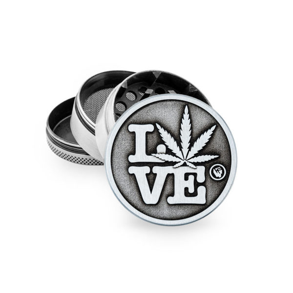 Młynek do ziół 420 Love FIRE-FLOW 50mm Silver