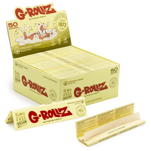 Bibułki G-Rollz Organic Hemp Extra Thin King Size
