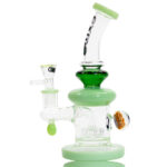 Szklane bongo Calvo Implosion Drop Rig Green 23cm