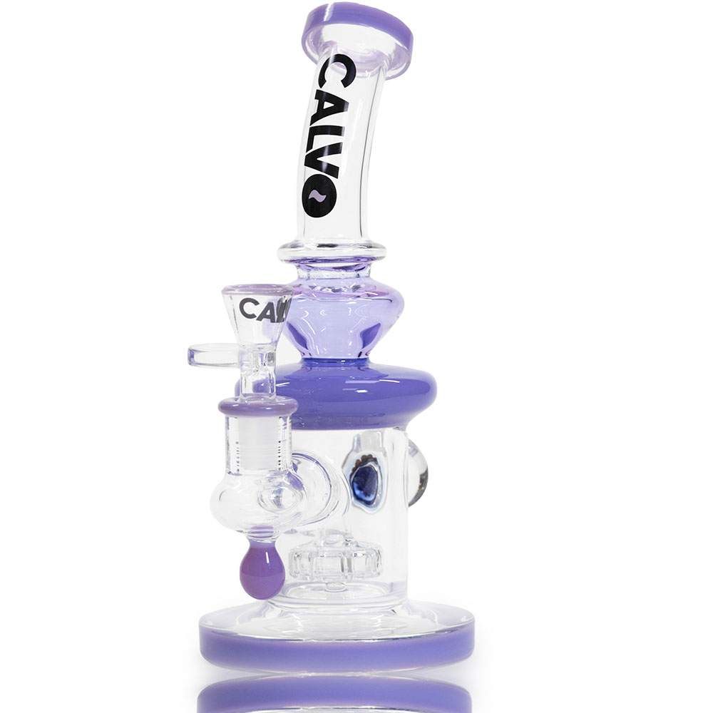 Szklane bongo Calvo Implosion Drop Rig Purple 23cm