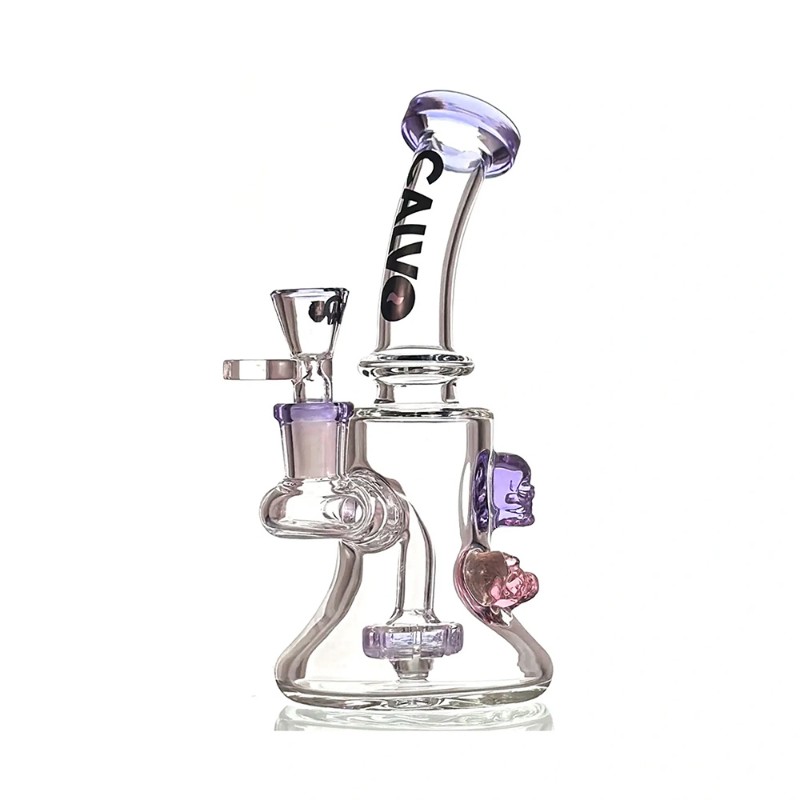 Szklane bongo Calvo Skull Rig Purple 19cm